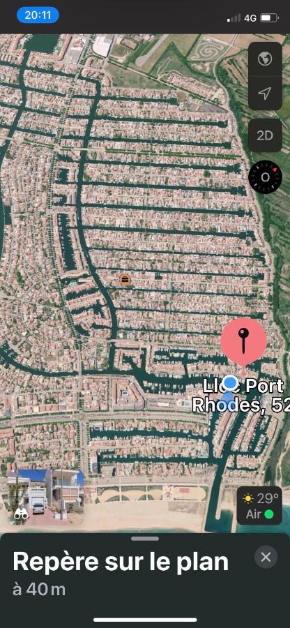 Apt Port Rhodes C, 2 Chbres, 2 Terrasses, Vue Sur Canal Principal De La Marina Et Sur Les Pyrenees Leilighet Empuriabrava Eksteriør bilde